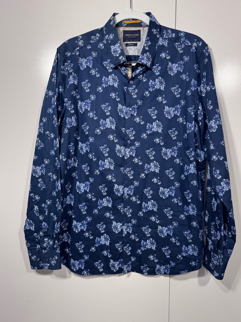 Denim & Flower Ricky Singh Navy Floral Shirt — Men’s L